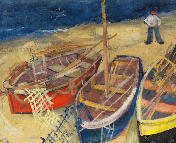 Fischerboote am Strand 1929