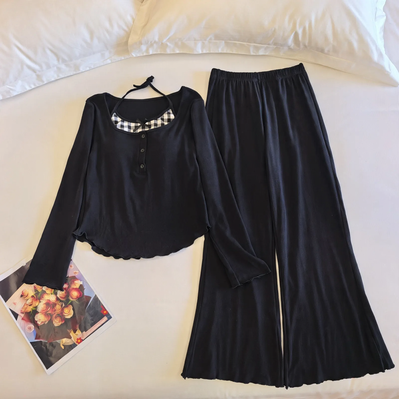 Women's Pajama Set, Long Sleeve, Cotton, with Breast Pad