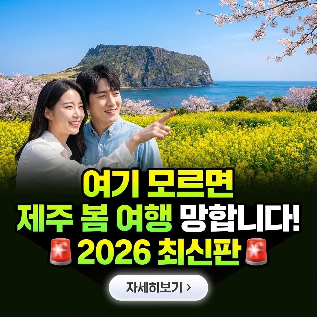 제주 봄 여행, 후회 없는 7가지 완벽 가이드 (2026년)