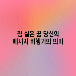 비행기 짐, 꿈 해몽, 꿈의 의미, 당신을 위한 메시지, 꿈풀이
