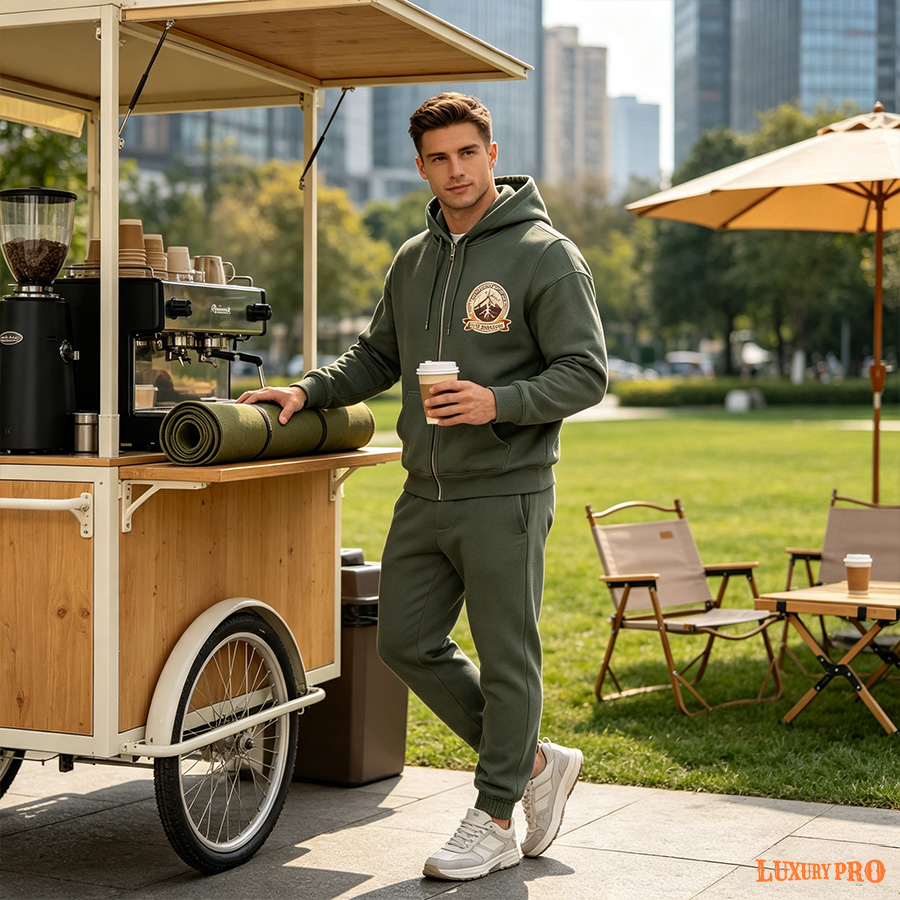 AOP GTS Zip up Hoodie with Double Hoods 230g + GTS Sweatpants
