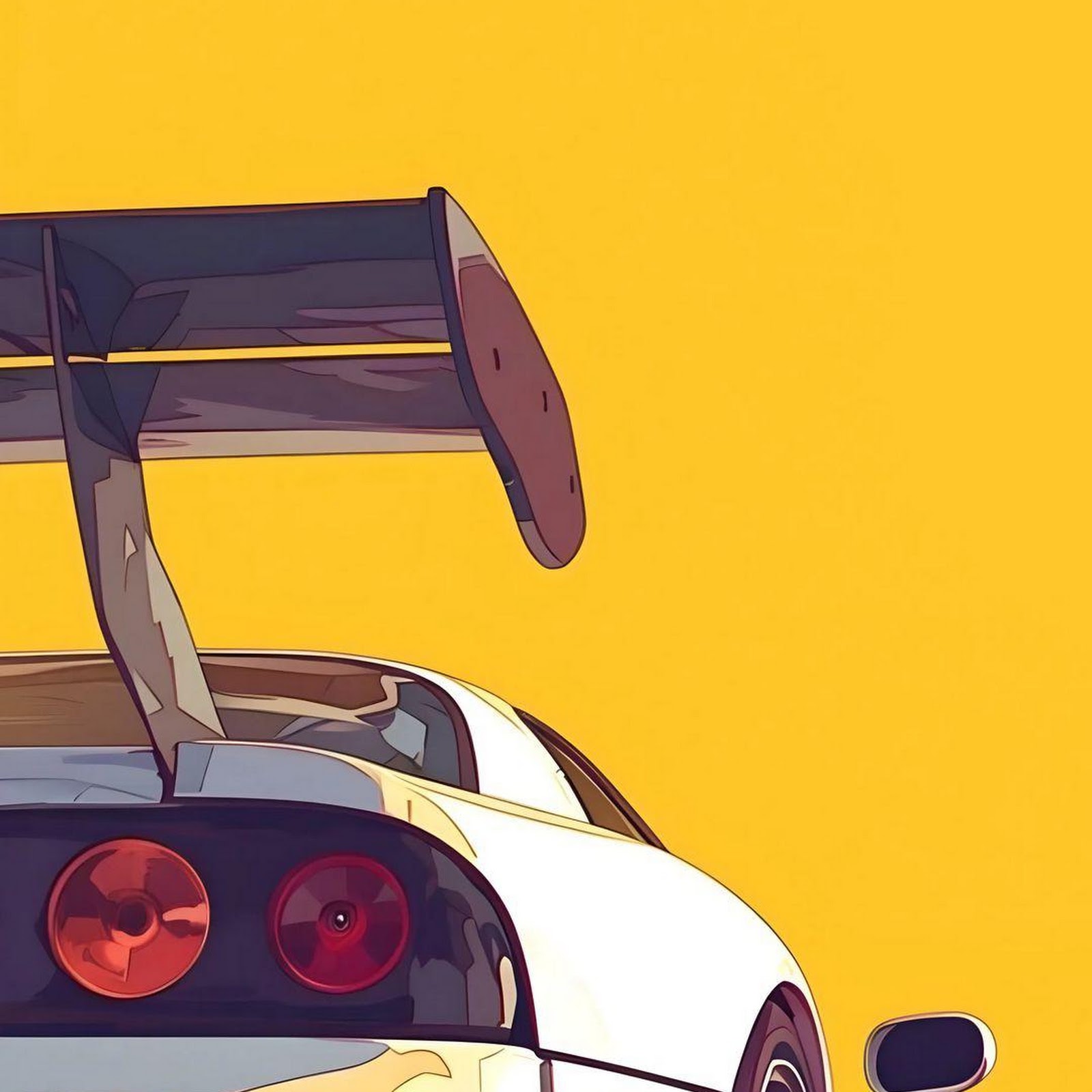 Download White Mazda RX-7 Sports Car Full HD iPhone