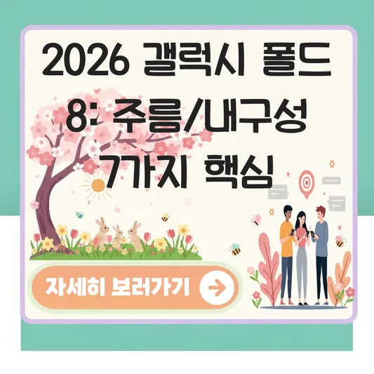 갤럭시 폴드 8 화면 크기 주름 개선 및 내구성 테스트 대표 이미지