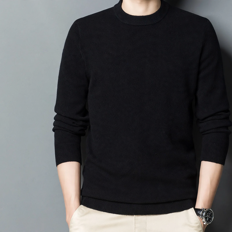 Men's wool sweater, round neck, thick, large sizes