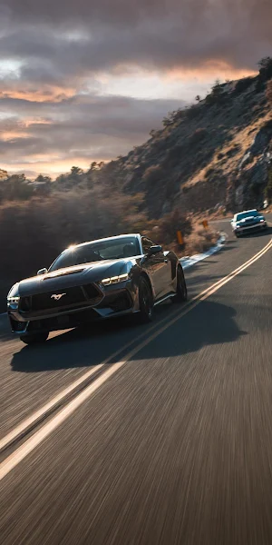 Ford Mustang Dark Horse Speed Run Full HD iPhone Wallpaper Background