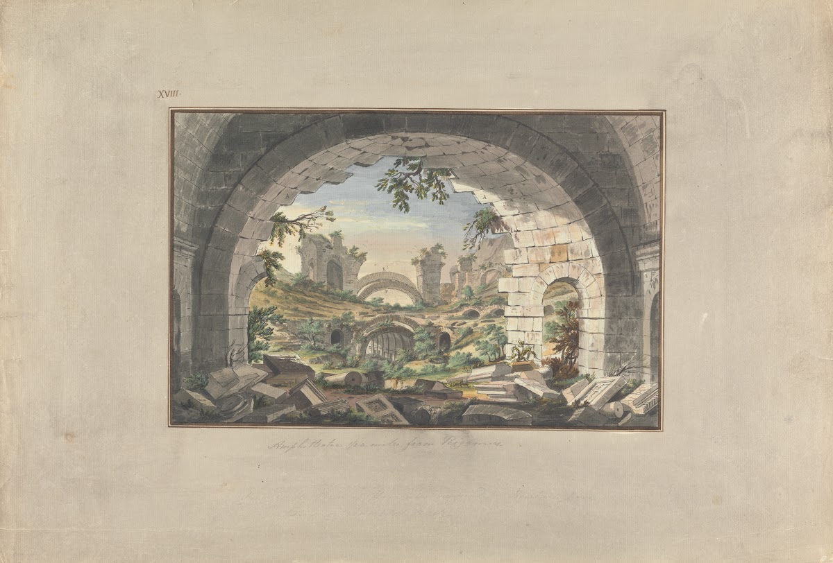 Ruins at Pergamon Probably of the Amphitheatre ca 1750