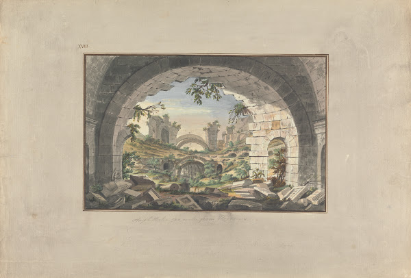 Ruins at Pergamon Probably of the Amphitheatre ca 1750
