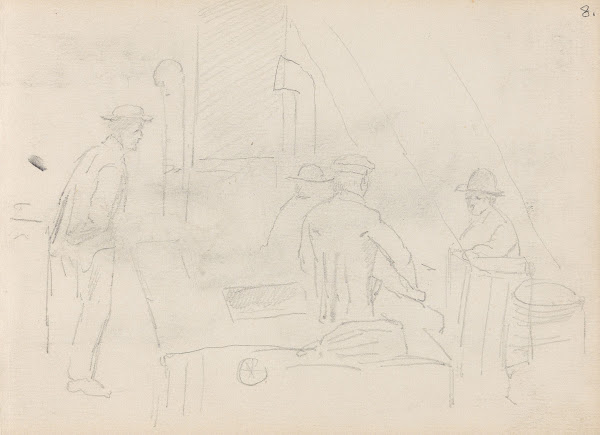 Male figures in workshop interior between 1867 and 1873