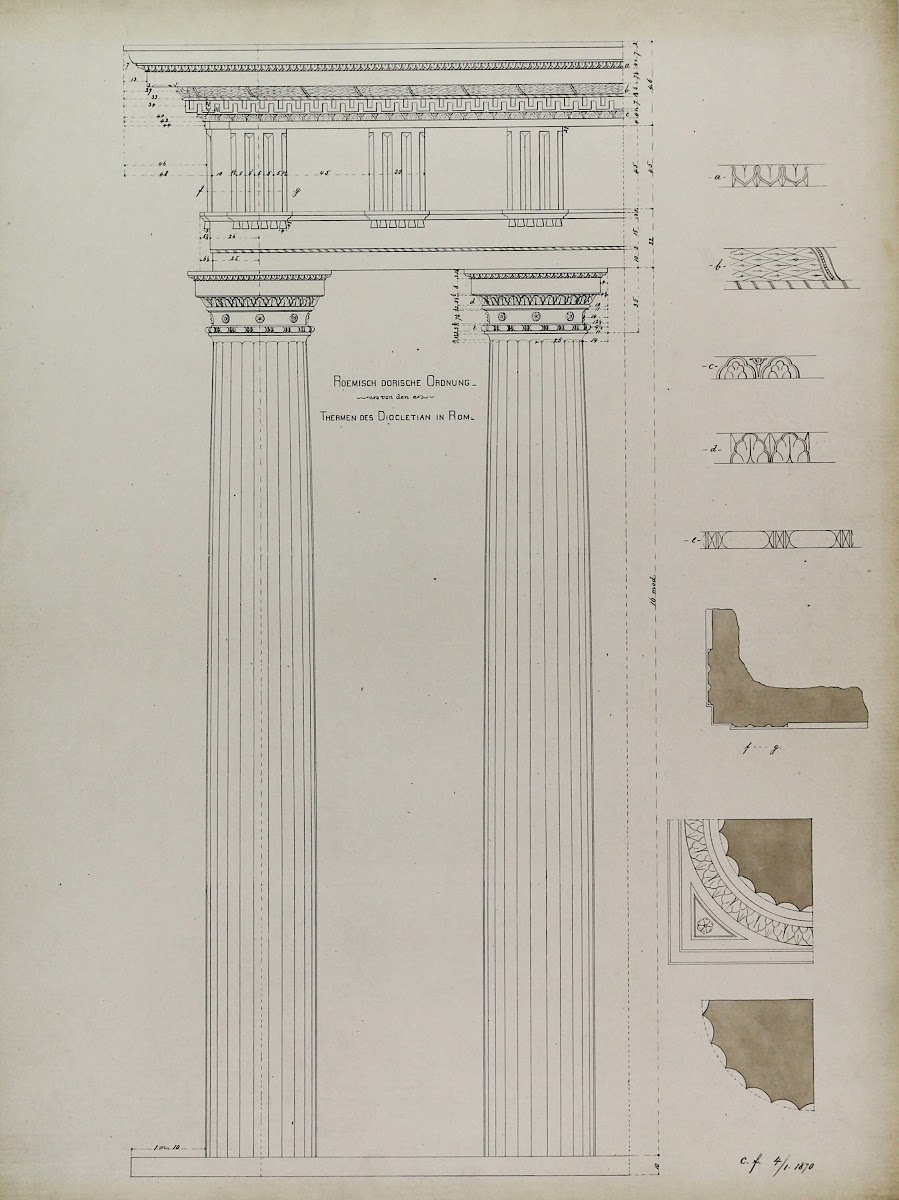 Orders of Architecture Roman Doric Order from Baths of Diocletian Rome Italy Ele