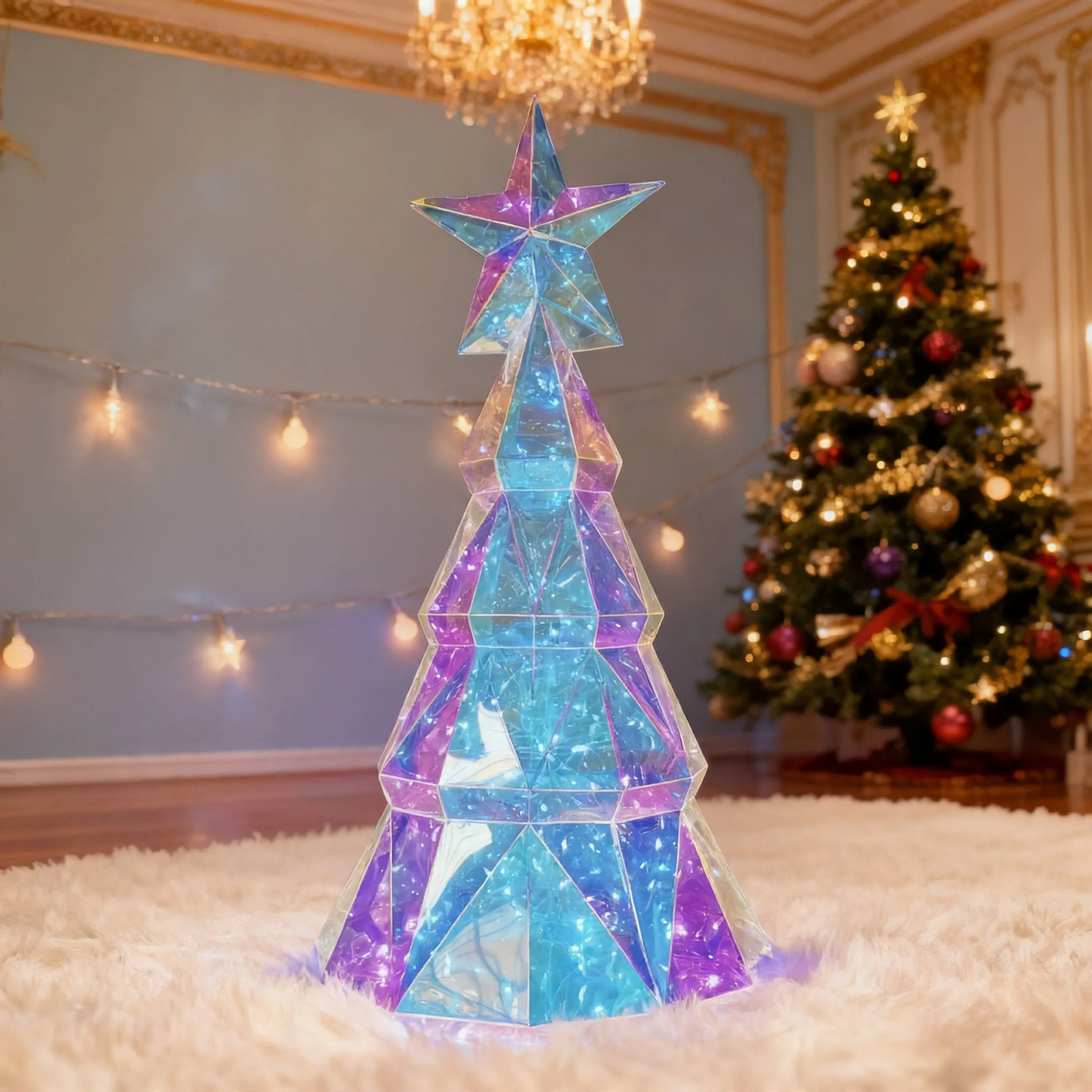 Illuminated Christmas tree with color change, 38 cm