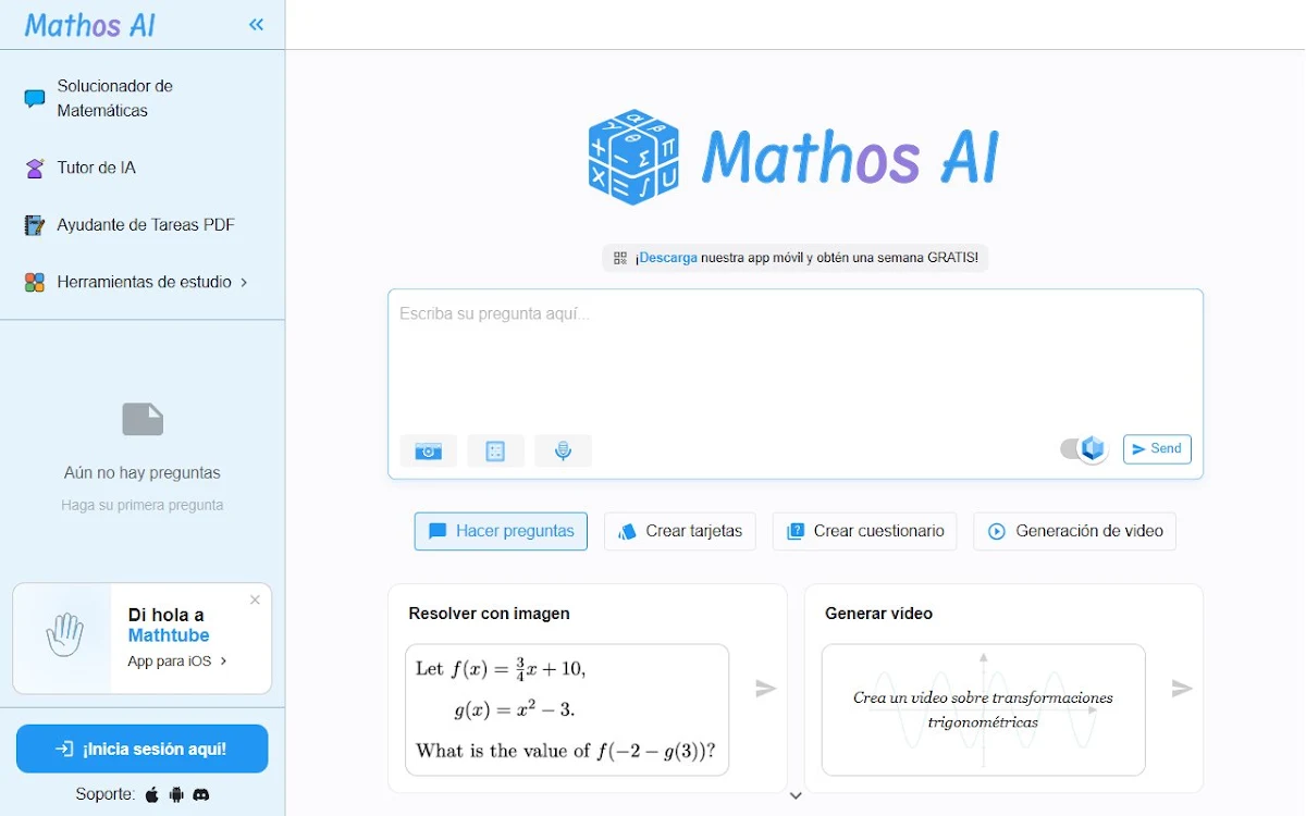 Captura de Mathos | AI Math Solver & Calculator