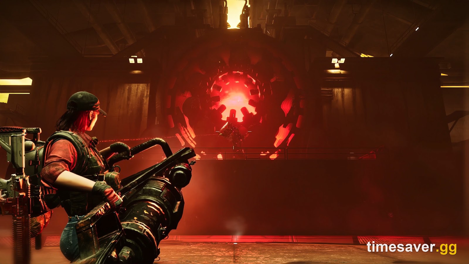 Once Human in-game screenshot of a survivor facing a glowing red anomaly boss
