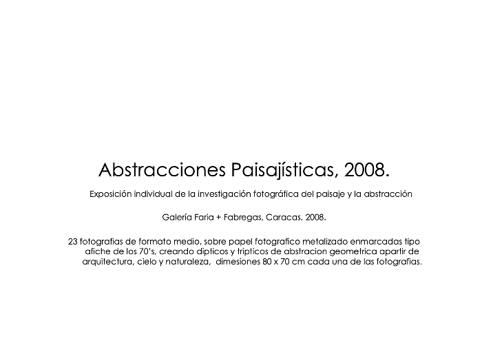 Abstracciones Paisajísticas 2008 A