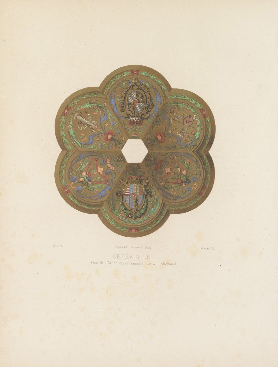 Pied du calice en or émaillé  Travail Allemand 1859 1864