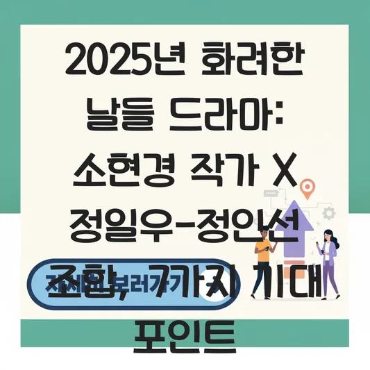 화려한 날들 드라마 정일우·정인선 출연 및 소현경 작가의 세대 공감 가족 멜로 대표 이미지