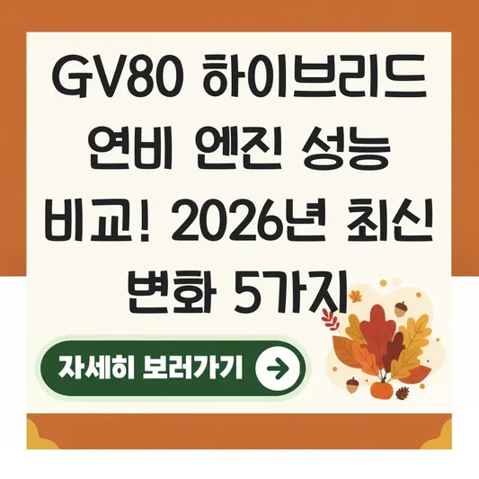 GV80 하이브리드 연비 엔진 성능 비교