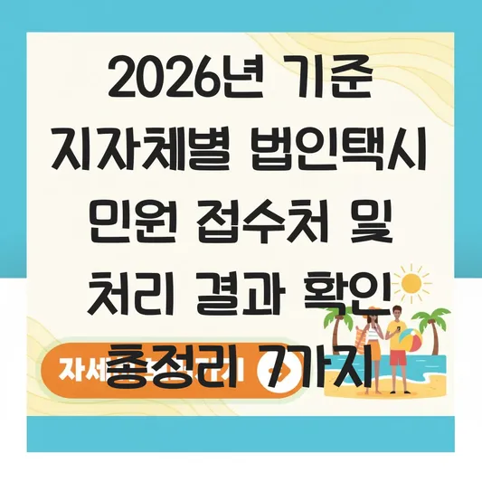 지자체별 법인택시 민원 접수처 및 처리 결과 확인 대표 이미지