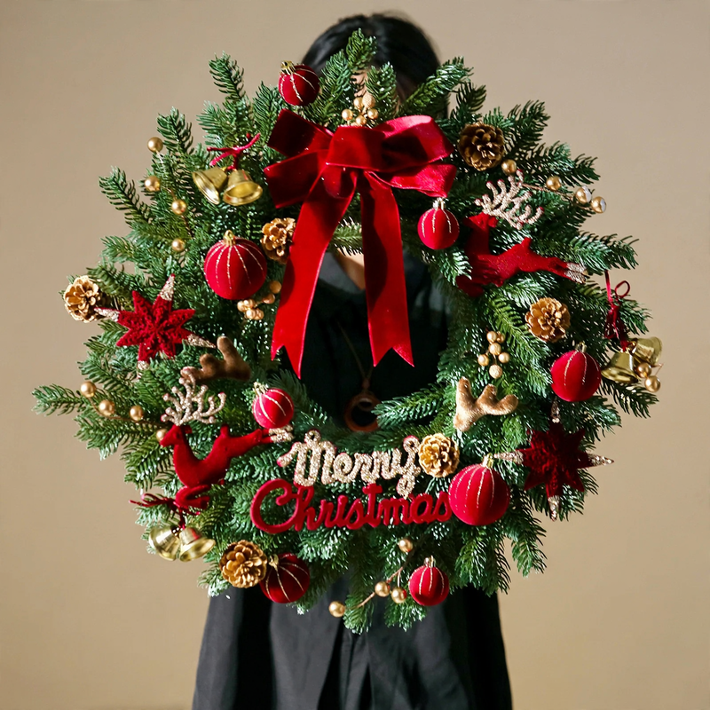 Weihnachtskranz für Tür und Wand, PVC, 40 cm oder 50 cm