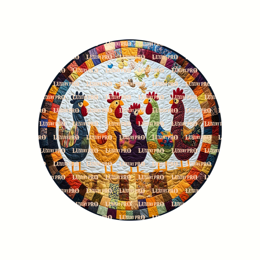 Circular Quilted Floor Mat [Brushed Fabric]
