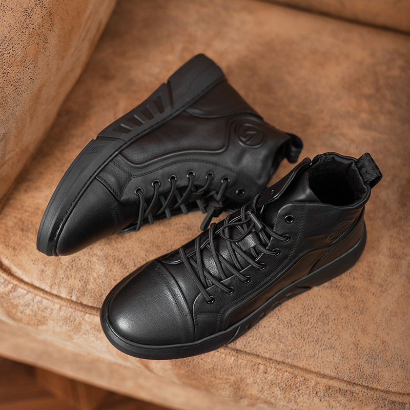 Men's Leather Ankle Boots, Padded Winter Boots