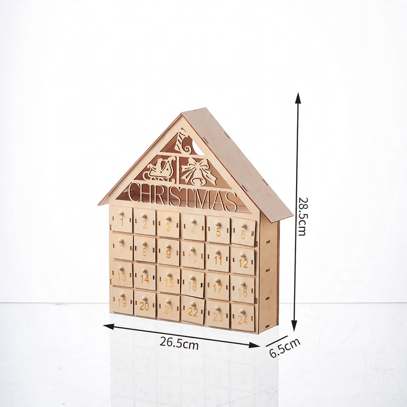 Beleuchteter Holz-Adventskalender mit LED