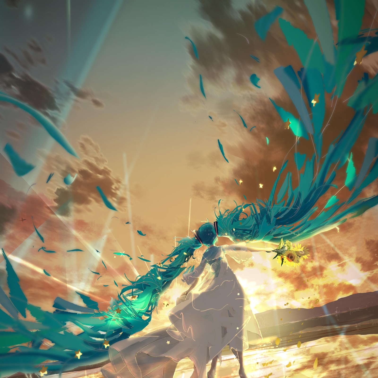 Download Hatsune Miku, Vocaloid, Anime, Digital Art 5K iPhone