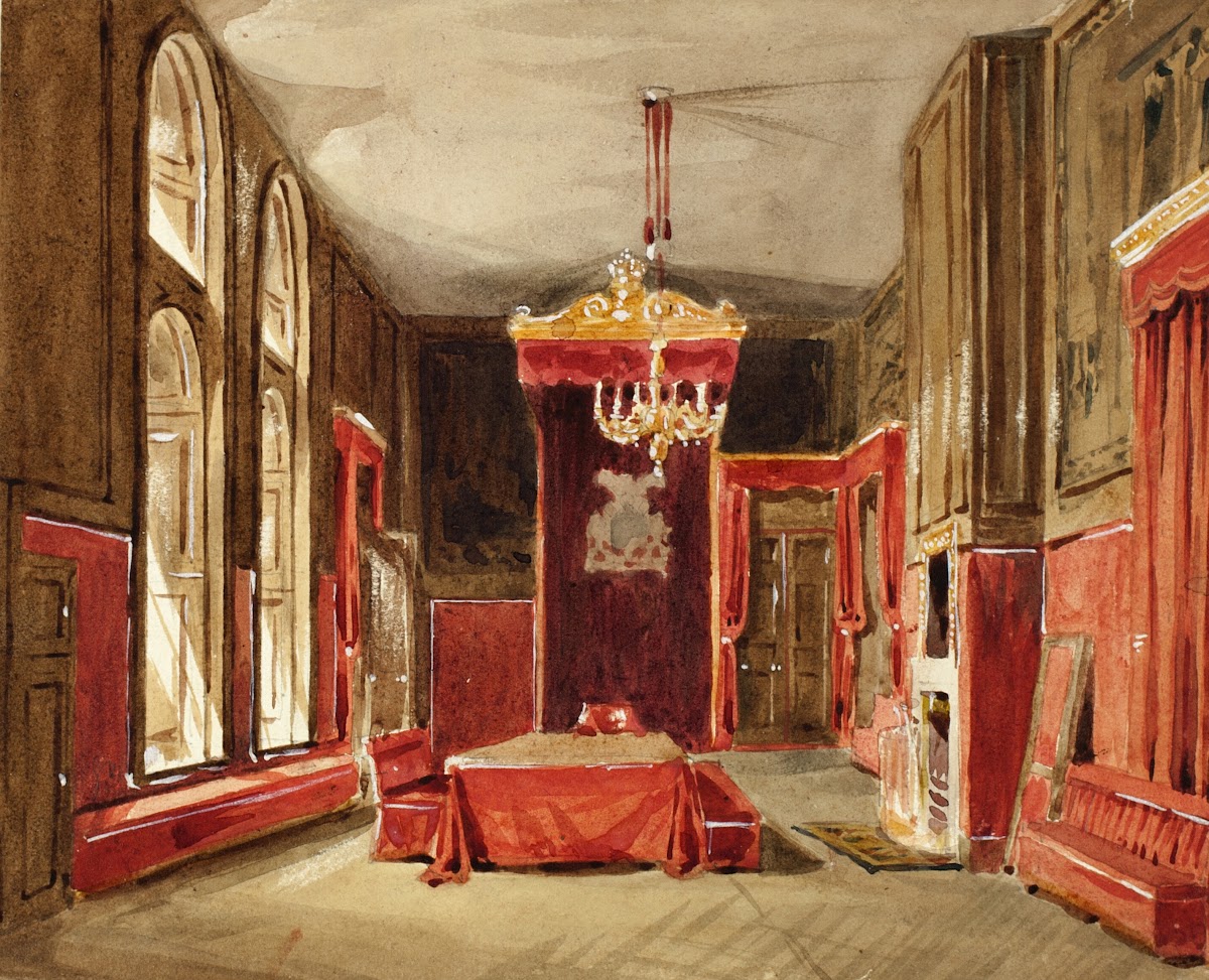 Study for Drawing Room St James from Microcosm of London c 1809