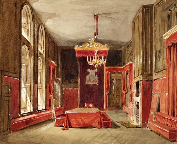 Study for Drawing Room St James from Microcosm of London c 1809