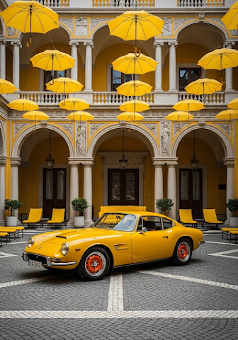 Yellow Courtyard Elegance