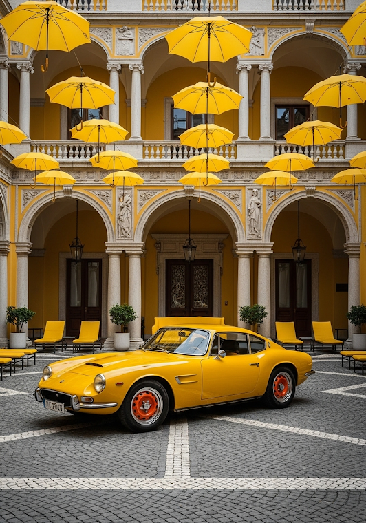 Yellow Courtyard Elegance