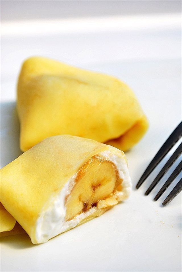 Bánh Crepe Chuối Kem Lạnh