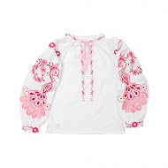 Рубашка вышиванка для девочки Птица р98 розовый