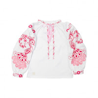 Сорочка вишиванка для дівчинки Птаха р98 рожевий