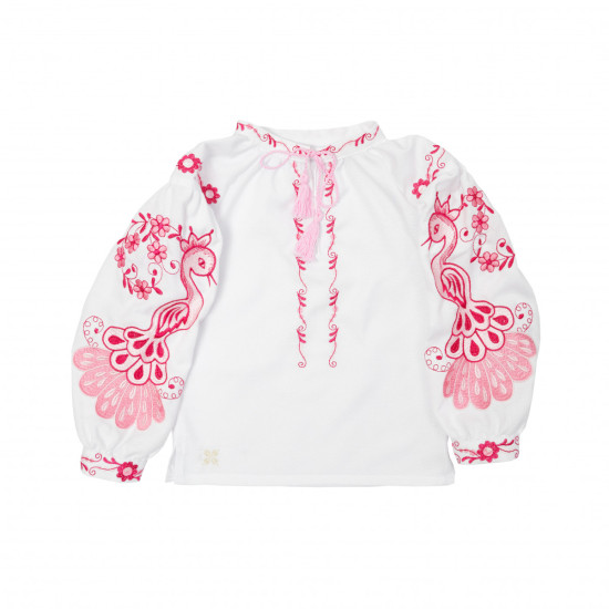 Сорочка вишиванка для дівчинки Птаха р98 рожевий