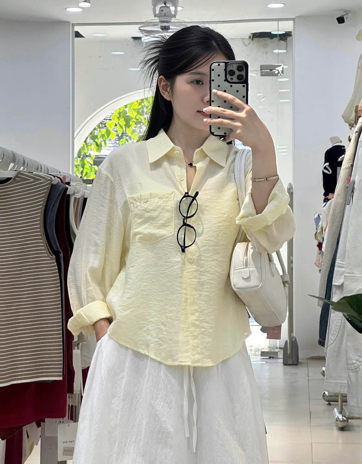 Áo sơ mi voan dài tay túi nút XONXEN SHOP 6809