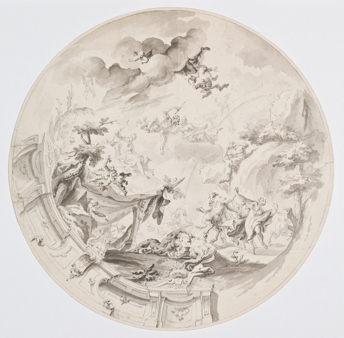 Návrh výzdoby stropu pavilónu v Schönbrunnu 1752
