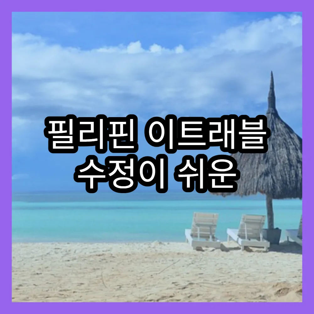 필리핀 이트래블 수정이 쉬운 단계별 가이드라인