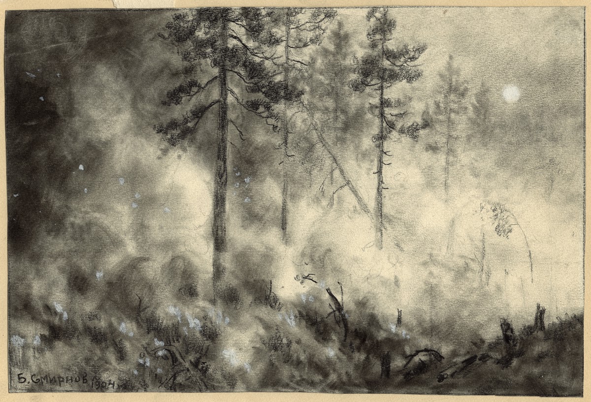 Fire on the Taiga near Krasnoyarsk 1904