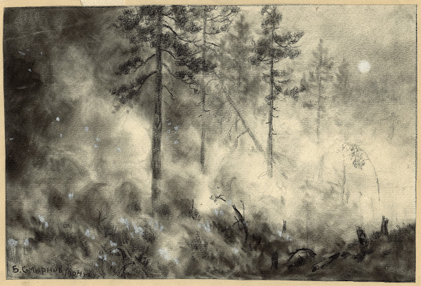 Fire on the Taiga near Krasnoyarsk 1904