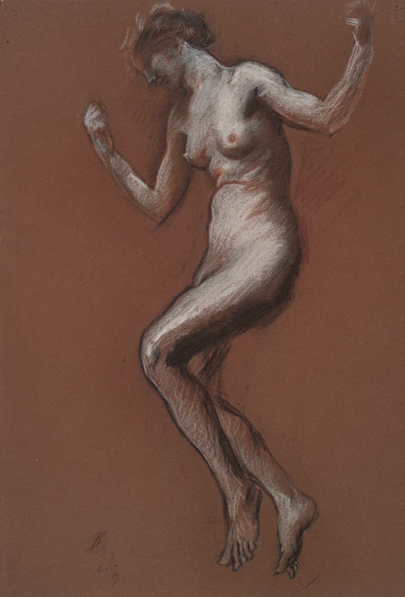 Study for figure of 1 pm in The Hours ceiling mural House Chamber Pennsylvania S