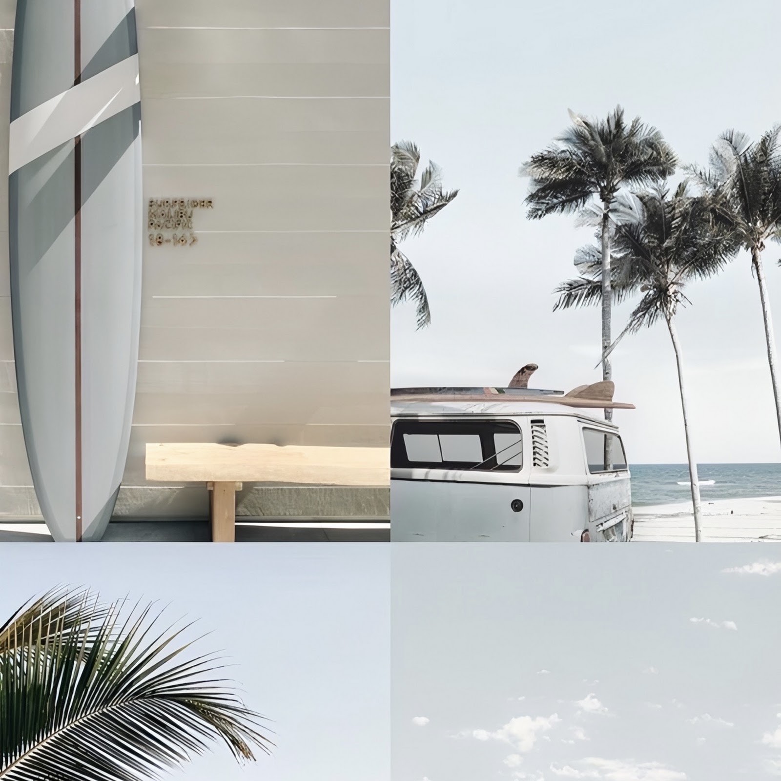Download Minimalist Coastal Surf Collage Full HD iPhone