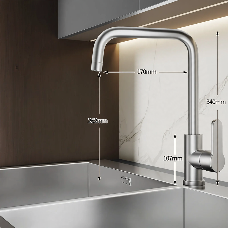 Stainless Steel Faucet for Kitchen, Mix or Cold Water