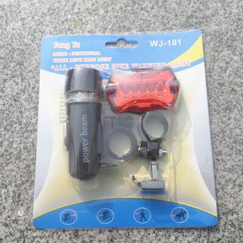 Bike light set with LED front light and rear light