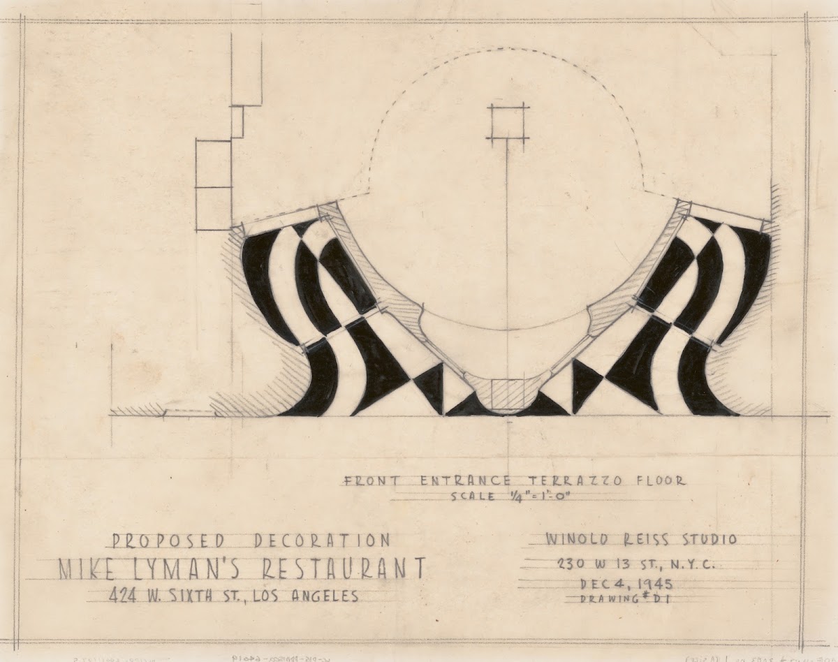 Drawings for proposed decorations of Mike Lymans Restaurant 1945