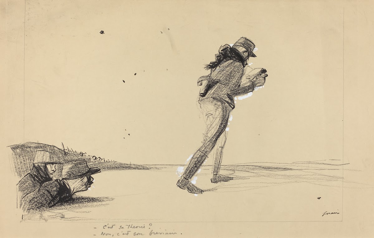 Sur le Front  Cest sa theorie  Non cest son breviaire c 1914 1919