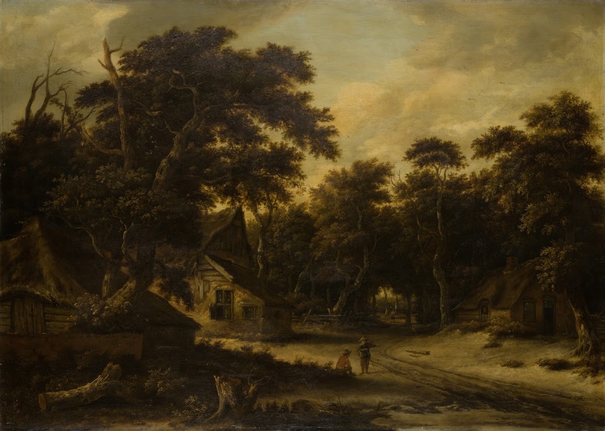 Several Peasant Huts in a Woods ca 1660