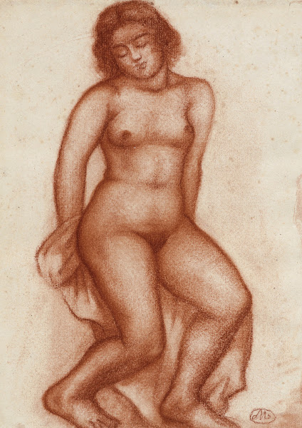 Femme nue assise