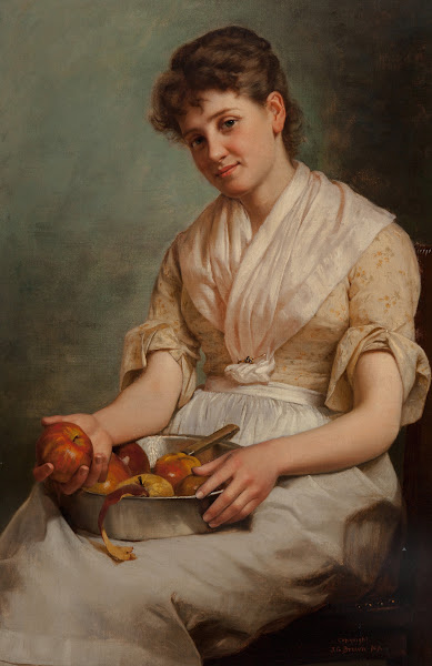 Girl Peeling Apples circa 1890