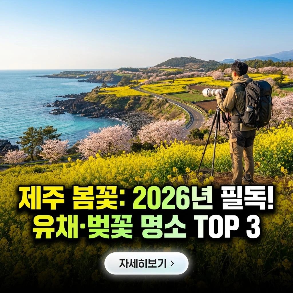 2026 제주 봄꽃 여행: 유채·벚꽃 명소 TOP 3 가이드