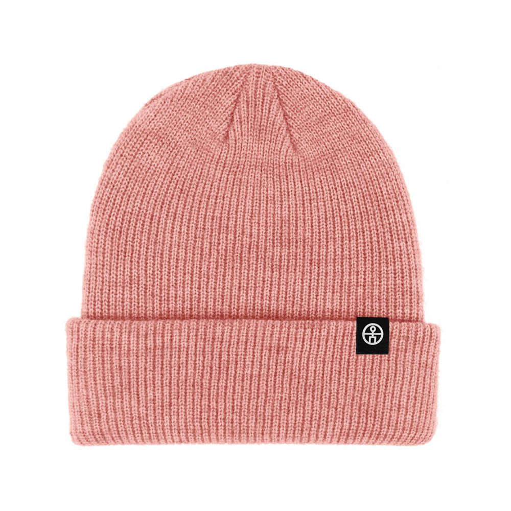 Warm knitted hat for winter, solid color, 22x20 cm